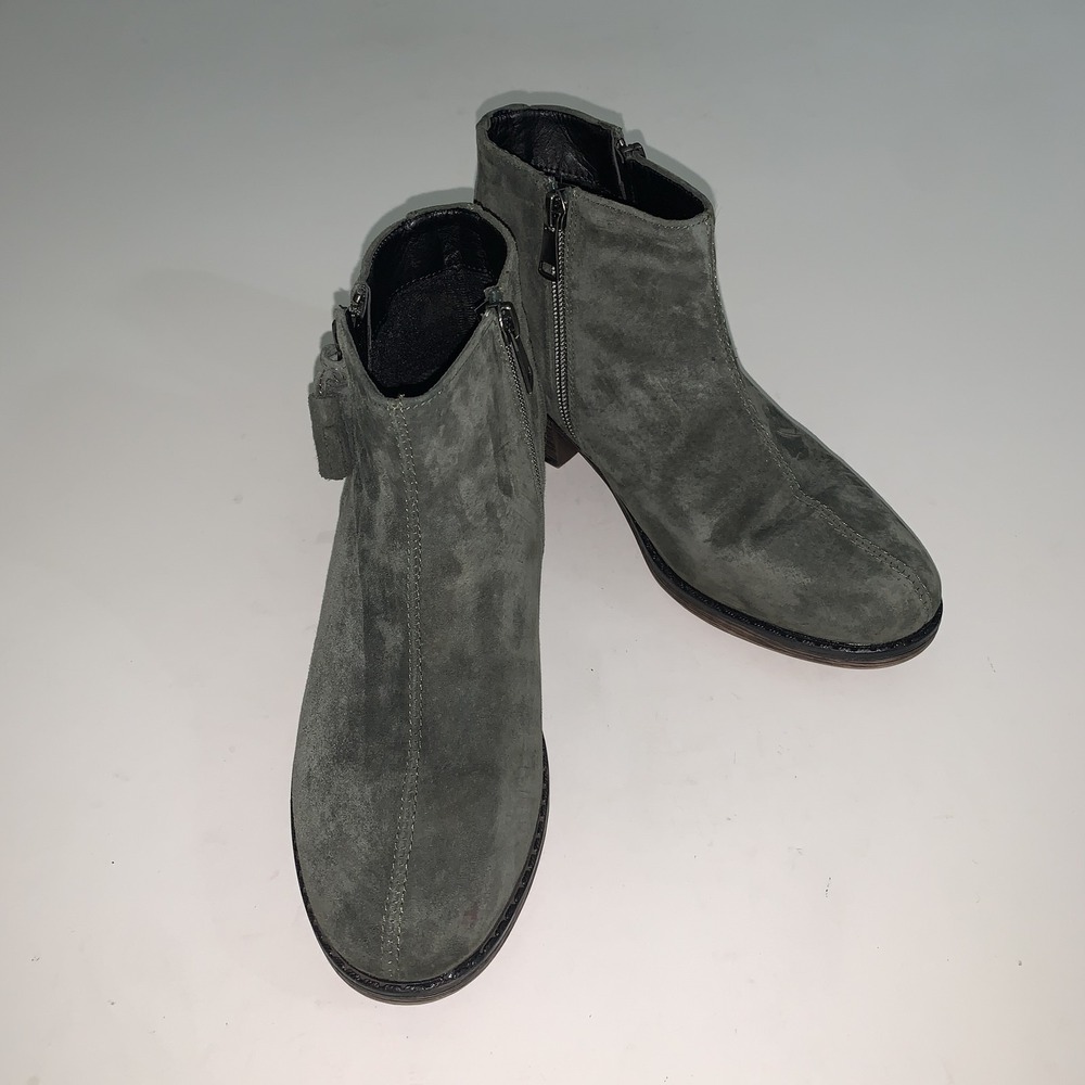 Propet Boots Womens Size 7 Green Suede Ankle Zip Tassel Comfort Booties WFX2255